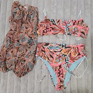 Aerie Tropical Print Swimsuit Set
